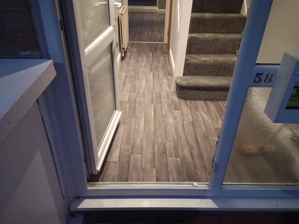 Vinyl Flooring Plymouth in a hallway.