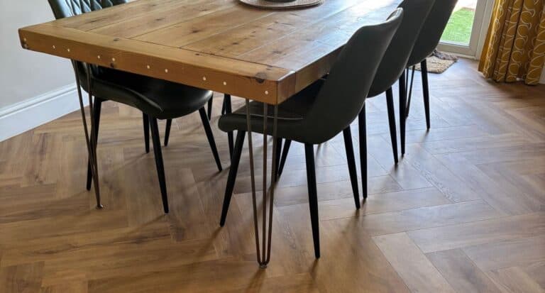View our most recent Herringbone LVT Flooring job
